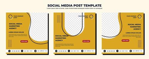 gele vector social media postsjabloon, vector kunst illustratie en tekst, eenvoudig en elegant ontwerp full colour