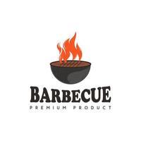bbq-logo-ontwerp, vuur en grill. vector