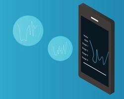 slaapcirkel mobiele applicatie met slaapfase voor analyse van hersenactiviteit tijdens de slaap vector