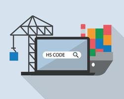 inklaring om de zending en hs-code of geharmoniseerd systeem te controleren vector