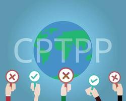 cptpp of de uitgebreide en progressieve overeenkomst voor trans-Pacifisch partnerschap vector