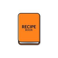 kookboek. cartoon boekpictogram met oranje kleur vector