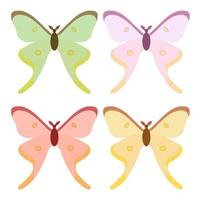 vector collectie, kleurrijke vlinder insecten. decoratief ontwerp. isometrische, vlakke stijl.