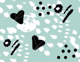 blauw abstract naadloos patroon. met handgetekende harten. ideaal voor textiel, verpakkingen. vector achtergrond