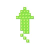 groene pijl blok plastic speelgoed. symbool van groei. icoon. het kan worden gebruikt voor websites en games. cartoon vectorillustratie. vector