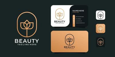 schoonheid gouden cosmetische mode logo ontwerp vector