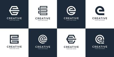 set van creatieve monogram letter e logo ontwerpconcept vector
