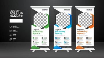 moderne en creatieve zakelijke roll-up bannersjabloon vector