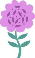 illustratie van een paarse bloem op een witte achtergrond. vector bloem in cartoon style.vector afbeelding voor groeten, bruiloften, bloem design.