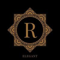 elegante letter r mandala logo sjabloon vector