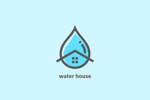 huis- en waterdruppellogo voor loodgieter, thuisservice vector