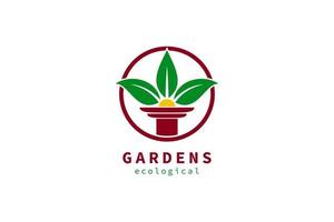 modern blad voor tuinen ecologisch herenhuis of onroerend goed logo vector