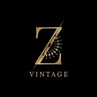 letter z decoratief gouden vintage vector