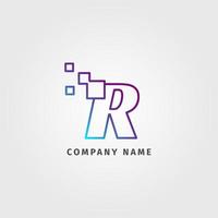 trendy logo letter r pixeldecoratie voor bedrijf voor digitale diensten vector