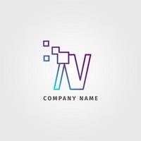 trendy logotype letter n pixeldecoratie voor bedrijf voor digitale diensten vector