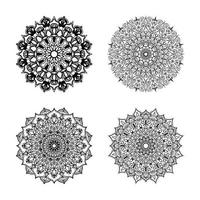 collecties cirkelvormig patroon in de vorm van een mandala voor henna, mehndi. kleurboek pagina. vector