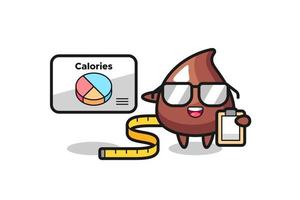 illustratie van choco chip mascotte als diëtist vector