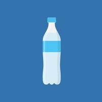 fles water pictogram in vlakke stijl geïsoleerd op blauwe achtergrond. vector