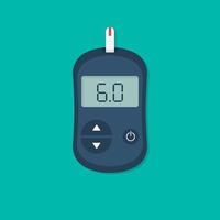 glucose testen. glucometer vlakke stijl. vector