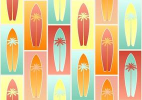 patroonontwerp met surfplanken, trendy kleurrijke en schattige gradiënten voor zomerdecoratie vector