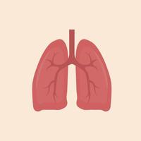 longen pictogram, vlakke stijl. interne organen van het menselijke ontwerpelement, logo. anatomie, geneeskunde concept. vector
