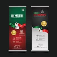 mexico onafhankelijkheidsdag viering, roll-up banner decorontwerp sjabloon. vector illustratie