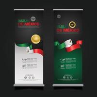 mexico onafhankelijkheidsdag viering, roll-up banner decorontwerp sjabloon. vector illustratie