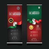 mexico onafhankelijkheidsdag viering, roll-up banner decorontwerp sjabloon. vector illustratie