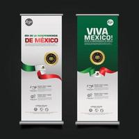 mexico onafhankelijkheidsdag viering, roll-up banner decorontwerp sjabloon. vector illustratie