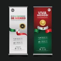 mexico onafhankelijkheidsdag viering, roll-up banner decorontwerp sjabloon. vector illustratie