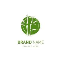 groene bamboe vintage logo sjabloon vector pictogram illustratie