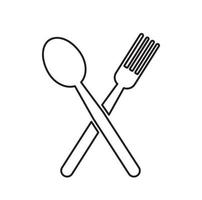 eenvoudige lepel en vork pictogram vectorillustratie vector