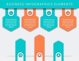 zakelijke infographics-elementen, 1, 2, 3, 4, stappen, tijdlijn, grafiek, groeipijlen, vectorillustratie vector