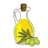 handgetekende glazen kan olijfolie. vector