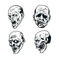 zombie gezicht met de hand getekend vector