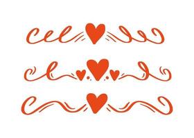 hart en liefde swirl divider. vector