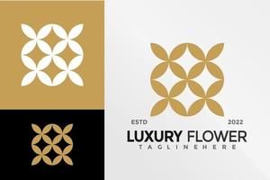 luxe bloem logo ontwerp vector illustratie sjabloon