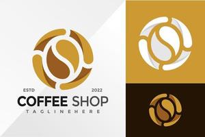 coffeeshop merk identiteit logo ontwerp vector illustratie sjabloon