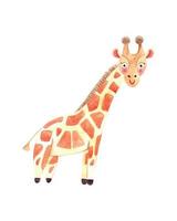 giraf aquarel illustratie voor kinderen ontwerp, schattige dieren geïsoleerd op een witte achtergrond