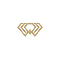 diamanten logo met oneindige schets kunststijl vector