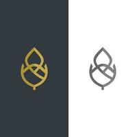 blad pictogram. gouden en tosca blad vector. eco eenvoudig pictogram vector