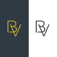 beginletter bv logo ontwerp vector