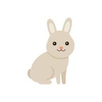schattige baby konijn of haas huisdier voor Pasen ontwerp. dierlijk konijntje in cartoonstijl. konijn zitten. vector illustratie