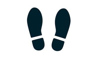 voetstappen met zwarte print. schoen sjabloon. laarzen symbool, teken. vectorillustratie geïsoleerd op een witte achtergrond vector