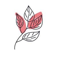 bloemen en bladeren in doodle-stijl, doodle-illustratie
