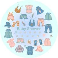 baby shower collectie iconen. baby aankomst cartoon vectorillustratie vector