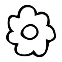 vector eenvoudige bloem doodle clipart. hand getekende bloemen illustratie. voor print, web, ontwerp, decor, logo.