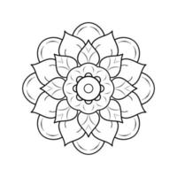 zwart-wit mandala bloemmotief, vintage decoratieve elementen, mandala achtergrond vector