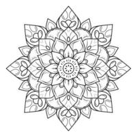 zwart-wit mandala bloemmotief, vintage decoratieve elementen, mandala achtergrond vector