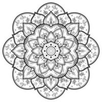 zwart-wit mandala bloemmotief, vintage decoratieve elementen, mandala achtergrond vector